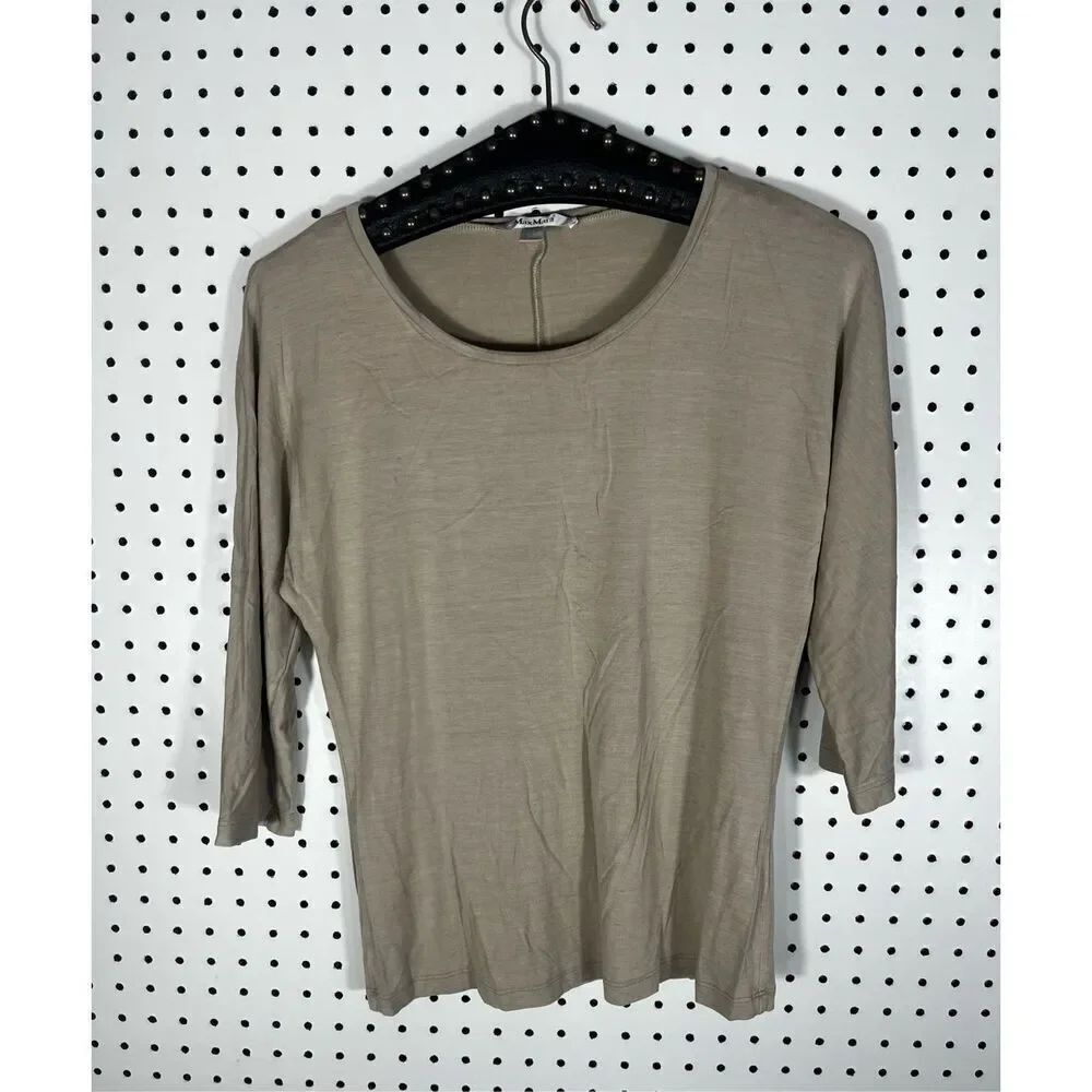 MaxMara long sleeve scoop neck top size L